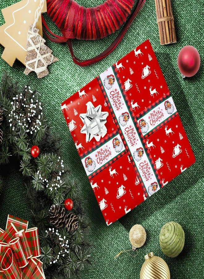 squishy Christmas Ribbon, 10M Red Green Plaid Snowflake Burlap Roll for Gift Wrapping, Christmas Tree Decor, DIY Holiday Crafts, Party Decoration (red (B)) - Image 4